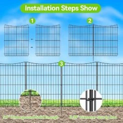 Decorative Garden Fence 0.1 In. Rustproof Metal Wire No Dig Temporary Animal Barrier Fencing For Backyard Patio 6 Panels -Dewalt Tools Shop black justincity garden fencing 085ph03328d 4f 1000