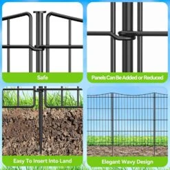 Decorative Garden Fence 0.1 In. Rustproof Metal Wire No Dig Temporary Animal Barrier Fencing For Backyard Patio 6 Panels -Dewalt Tools Shop black justincity garden fencing 085ph03328d fa 1000