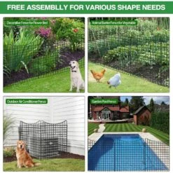 12 Panels 29 In. Tall Metal Garden Fence Outdoor Yard Barrier With Lock Decorative Wire Fencing For Flower Beds -Dewalt Tools Shop black justincity garden fencing 088ph03328d 44 1000