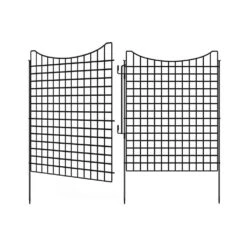 12 Panels 29 In. Tall Metal Garden Fence Outdoor Yard Barrier With Lock Decorative Wire Fencing For Flower Beds