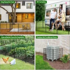 Garden Fencing Animal Barrier 26 In. Tall Rustproof Metal Wire No Dig Decorative Dog Fence For Yard And Patio -Dewalt Tools Shop black justincity garden fencing 102ph03328d fa 1000