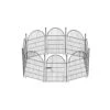 Tall 32in Arched Rustproof Metal Garden Fence Border With Gate 17.5 Ft. 8 Panels Dog Animal Barrier No Dig Fencing