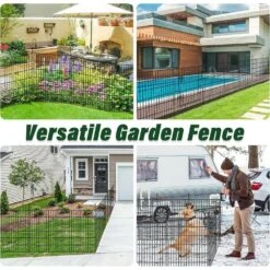 16 Panels 32 In. H Rustproof Metal Decorative Garden Fence W/ Gate No Dig Animal Barrier Fencing For Yard 34.7 Ft. L -Dewalt Tools Shop black justincity garden fencing 129ph03328d 76 1000