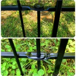 Metal Decorative Border Folding Fence 32 In. H X 24 In. W 5 Panels Total 10 Ft. Landscape Fencing For Yard And Garden -Dewalt Tools Shop black justincity garden fencing 141ph03328d fa 1000