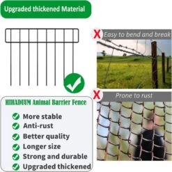 Animal Barrier Fence 13 In. Metal Garden Edging Fence Border No Dig Fencing For Dogs Rabbits 20 Ft. L 14-Pack -Dewalt Tools Shop black justincity garden fencing 142ph03328d 1f 1000