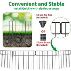 Animal Barrier Fence 13 In. Metal Garden Edging Fence Border No Dig Fencing For Dogs Rabbits 20 Ft. L 14-Pack -Dewalt Tools Shop black justincity garden fencing 142ph03328d 44 1000