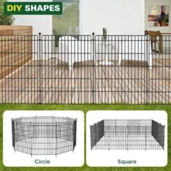 No Dig Garden Fence With Gate 7 In. Decorative Metal Outdoor Dog Fence Rustproof Pet Fencing -Dewalt Tools Shop black justincity garden fencing 165ph03328d 44 1000