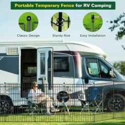 No Dig Garden Fence With Gate 7 In. Decorative Metal Outdoor Dog Fence Rustproof Pet Fencing -Dewalt Tools Shop black justincity garden fencing 165ph03328d fa 1000