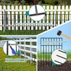 Animal Barrier Fence 25pcs 27ft Length X 17in Height No Dig Rustproof Decorative Metal Wire Garden Fencing For Yard -Dewalt Tools Shop black justincity garden fencing 174ph03328d 1f 1000