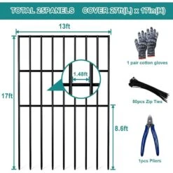 Animal Barrier Fence 25pcs 27ft Length X 17in Height No Dig Rustproof Decorative Metal Wire Garden Fencing For Yard -Dewalt Tools Shop black justincity garden fencing 174ph03328d 44 1000