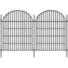 10 Panels 8 In. Rustproof Metal Garden Fence With Gate Decorative Animal Barrier No Dig Outdoor Edging Border Fencing