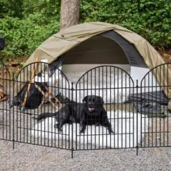 10 Panels 8 In. Rustproof Metal Garden Fence With Gate Decorative Animal Barrier No Dig Outdoor Edging Border Fencing -Dewalt Tools Shop black justincity garden fencing 202ph03328d fa 1000