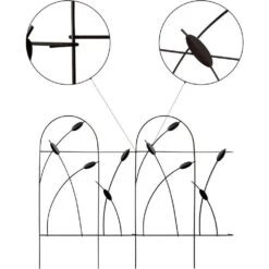 Metal Decorative 19.5 In. Wrought Iron Garden Fence Border No Dig Rustproof Landscape Fencing For Yard Black 10 Panels -Dewalt Tools Shop black justincity garden fencing 264ph03328d 44 1000