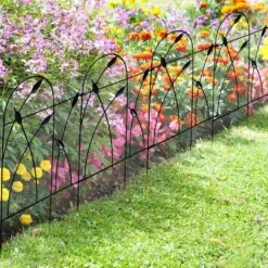 Metal Decorative 19.5 In. Wrought Iron Garden Fence Border No Dig Rustproof Landscape Fencing For Yard Black 10 Panels -Dewalt Tools Shop black justincity garden fencing 264ph03328d 4f 1000