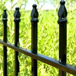 Metal Garden Fence 24 In. High Wrought Iron Decorative Border Landscape Fencing 5 Panels Total Length 10ft -Dewalt Tools Shop black justincity garden fencing 282ph03328d 1f 1000
