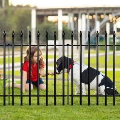 Metal Garden Fence 24 In. High Wrought Iron Decorative Border Landscape Fencing 5 Panels Total Length 10ft -Dewalt Tools Shop black justincity garden fencing 282ph03328d 44 1000