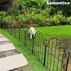 10.83 Ft. L X 22 In. H Metal Fencing Posts Arched Rustproof Garden For Outdoor Yard Patio Lawn, Black (10-Pack)﻿ -Dewalt Tools Shop black metal fence posts 0v4l3b9p 40 1000