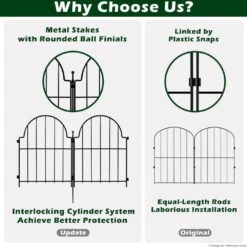 10.83 Ft. L X 22 In. H Metal Fencing Posts Arched Rustproof Garden For Outdoor Yard Patio Lawn, Black (10-Pack)﻿ -Dewalt Tools Shop black metal fence posts 0v4l3b9p c3 1000