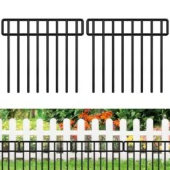 20 Ft. L X 13 In. H Rustproof Metal Fencing Posts Garden Animal For Outdoor Patio (14-Pack)