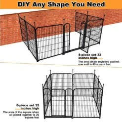 Decorative Garden Fence With Gate 32 In. H Iron Animal Barrier 8 Panels 17.7 Ft. Total For Yard Indoor/Outdoor Fencing -Dewalt Tools Shop black misopily garden fencing ph02028b045 76 1000