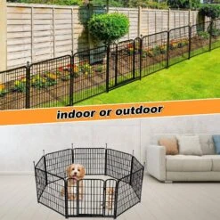 Decorative Garden Fence With Gate 32 In. H Iron Animal Barrier 8 Panels 17.7 Ft. Total For Yard Indoor/Outdoor Fencing -Dewalt Tools Shop black misopily garden fencing ph02028b045 fa 1000