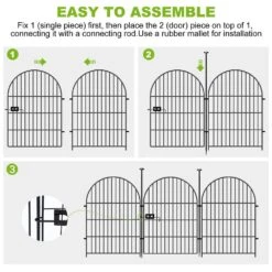 Garden Fence Animal Barrier With Gate 36 In Tall 17.5 Ft Long 8 Panels Decorative Rustproof Metal Wire Outdoor Fencing -Dewalt Tools Shop black misopily garden fencing ph02028b049 4f 1000