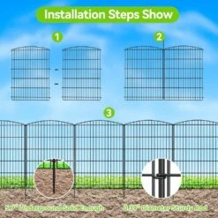 Decorative Garden Fence 36 In. H Rustproof Metal Wire Animal Barrier No Dig Rabbit Fencing Outdoor Patio Yard 6 Panels -Dewalt Tools Shop black misopily garden fencing ph02028b058 4f 1000