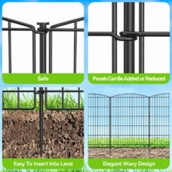 Decorative Garden Fence 36 In. H Rustproof Metal Wire Animal Barrier No Dig Rabbit Fencing Outdoor Patio Yard 6 Panels -Dewalt Tools Shop black misopily garden fencing ph02028b058 fa 1000
