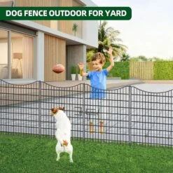 33 In. Tall Rustproof Metal Wire Garden Fence With Gate, 18 Panels, Decorative Barrier, Outdoor Fencing, 40.5 Ft. Long -Dewalt Tools Shop black misopily garden fencing ph02028b071 4f 1000