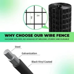 50ft L X 0. 05in W X 48in H Metal Wire Mesh, PVC Coated Garden Border Fencing Roll Vinyl Coating Black -Dewalt Tools Shop black moepisy garden fencing 0cxjc14g2 4f 1000
