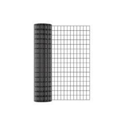 50ft L X 0. 05in W X 48in H Metal Wire Mesh, PVC Coated Garden Border Fencing Roll Vinyl Coating Black