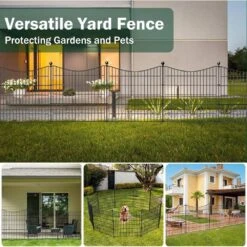 N/A 32 In. H X 23.6 Ft. Rustproof Metal No Dig Dog Garden Fence For Outdoor Fencing Stakes (10 Panels) -Dewalt Tools Shop black n a garden fencing ogsa04 1008 fa 1000