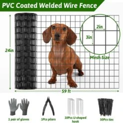 N/A 24 In. X 59 Ft. PVC Coated Welded Wire Fence Metal Garden Border Fencing Roll Vinyl Coating For Plant Protection -Dewalt Tools Shop black n a garden fencing ogsa05127 c3 1000