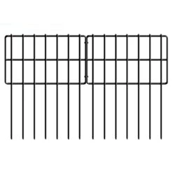 10.8 Ft. L X 17 In. H Metal Fencing Posts Rustproof Garden Animal For Outdoor Yard Patio Lawn, Black (10-Pack)