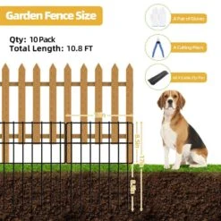 10.8 Ft. L X 17 In. H Metal Fencing Posts Rustproof Garden Animal For Outdoor Yard Patio Lawn, Black (10-Pack) -Dewalt Tools Shop black nvnoo metal fence posts 2r5y4p3e c3 1000