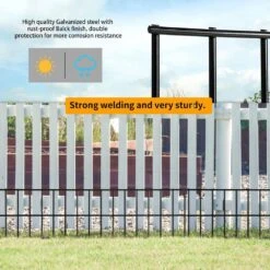 2 Ft. L X 15 In. H Metal Rustproof Flat Top Patio Ornament Metal Fencing Posts, Black (10-Pack)﻿ -Dewalt Tools Shop black nvnoo metal fence posts 4d1m8r7b 31 1000