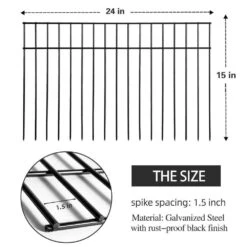 2 Ft. L X 15 In. H Metal Rustproof Flat Top Patio Ornament Metal Fencing Posts, Black (10-Pack)﻿ -Dewalt Tools Shop black nvnoo metal fence posts 4d1m8r7b 4f 1000