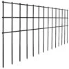37.5 Ft. L X 15 In. H Metal Fencing Posts Garden For Outdoor Yard Patio Lawn, Black (15-Pack)