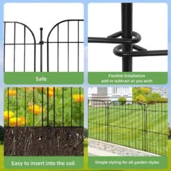 2 Ft. L X 24 In. H Metal Fencing Posts Arched Rustproof Garden For Outdoor Yard Patio Lawn, Black (5-Pack) -Dewalt Tools Shop black nvnoo metal fence posts 8l5e1p0z 4f 1000