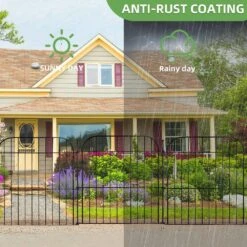 2 Ft. L X 24 In. H Metal Fencing Posts Arched Rustproof Garden For Outdoor Yard Patio Lawn, Black (5-Pack) -Dewalt Tools Shop black nvnoo metal fence posts 8l5e1p0z c3 1000