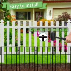 17 In. X 12 In. Rustproof Metal Fencing Posts Small Garden For Dogs Rabbits, Metal Fence Post (10-Pack)﻿﻿ -Dewalt Tools Shop black nvnoo metal fence posts 9j3b8m4y c3 1000