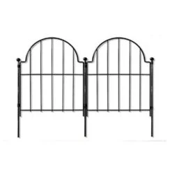 0.2 In. X 13.2 In. X 1.83 Ft. Metal Fencing Posts Arched Rustproof Garden For Outdoor Yard Patio Lawn, Black (5-Pack)﻿﻿