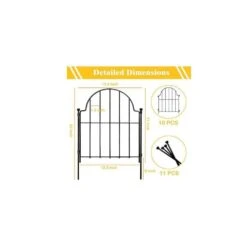 0.2 In. X 13.2 In. X 1.83 Ft. Metal Fencing Posts Arched Rustproof Garden For Outdoor Yard Patio Lawn, Black (5-Pack)﻿﻿ -Dewalt Tools Shop black nvnoo metal fence posts 9m3u0c7f c3 1000