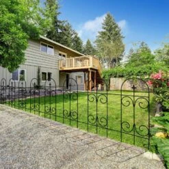 32 In. Metal Garden Fence, No Dig Fence Rustproof Wrought Iron Landscape Fencing For Flower Bed And Yard (14-Pack) -Dewalt Tools Shop black ogetfuur garden fencing ze9s 4d6 40 1000