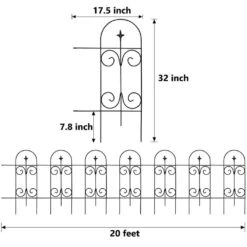 32 In. Metal Garden Fence, No Dig Fence Rustproof Wrought Iron Landscape Fencing For Flower Bed And Yard (14-Pack) -Dewalt Tools Shop black ogetfuur garden fencing ze9s 4d6 c3 1000