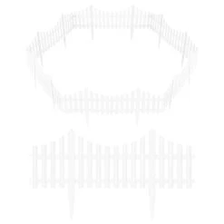 22.6 In. X 13.2 In. Plastic Fencing, Set Of 12. White