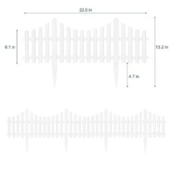 22.6 In. X 13.2 In. Plastic Fencing, Set Of 12. White -Dewalt Tools Shop black oumilen garden fencing hd 316 wela c3 1000