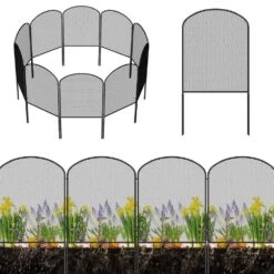 24 In. H X 27 Ft. L Rustproof Metal Decorative Garden Fence Fencing (25-Packs) -Dewalt Tools Shop black oumilen garden fencing hd 582 wela 76 1000