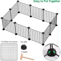 Puppy Playpen 10 Panels Metal Wire Dog Fence Portable Small Animal Fencing -Dewalt Tools Shop black oumilen garden fencing lt k58 44 1000