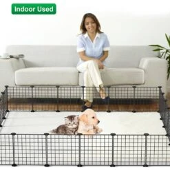 Puppy Playpen 10 Panels Metal Wire Dog Fence Portable Small Animal Fencing -Dewalt Tools Shop black oumilen garden fencing lt k58 4f 1000
